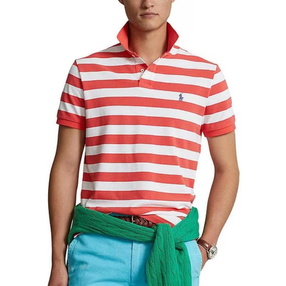 POLO RALPH LAUREN Men's Polo SHIRT  XL NEW NWT Classic Fit STRIPED Mesh